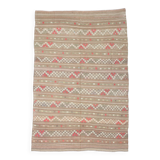 6x8 Light Green Brown Turkish Kilim Rug, 173x260Cm