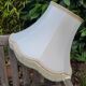 Pagoda lampshade in ecru silk, pink/beige stripe (diam 50 cm) vintage