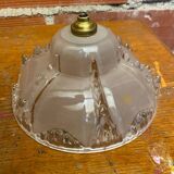 Antique Pendant Light Globe Molded Glass Art Deco Frosted Vintage