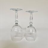 Set of 4 water glasses and 4 wine glasses, swirling glass