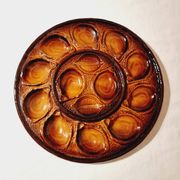 Large Plate for 12 Oysters in French Earthenware from St Clément 1970