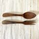 Salad cutlery in olive wood