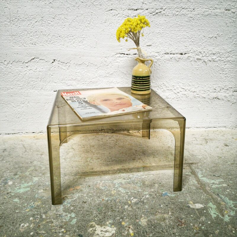 Smoked plexiglas coffee table