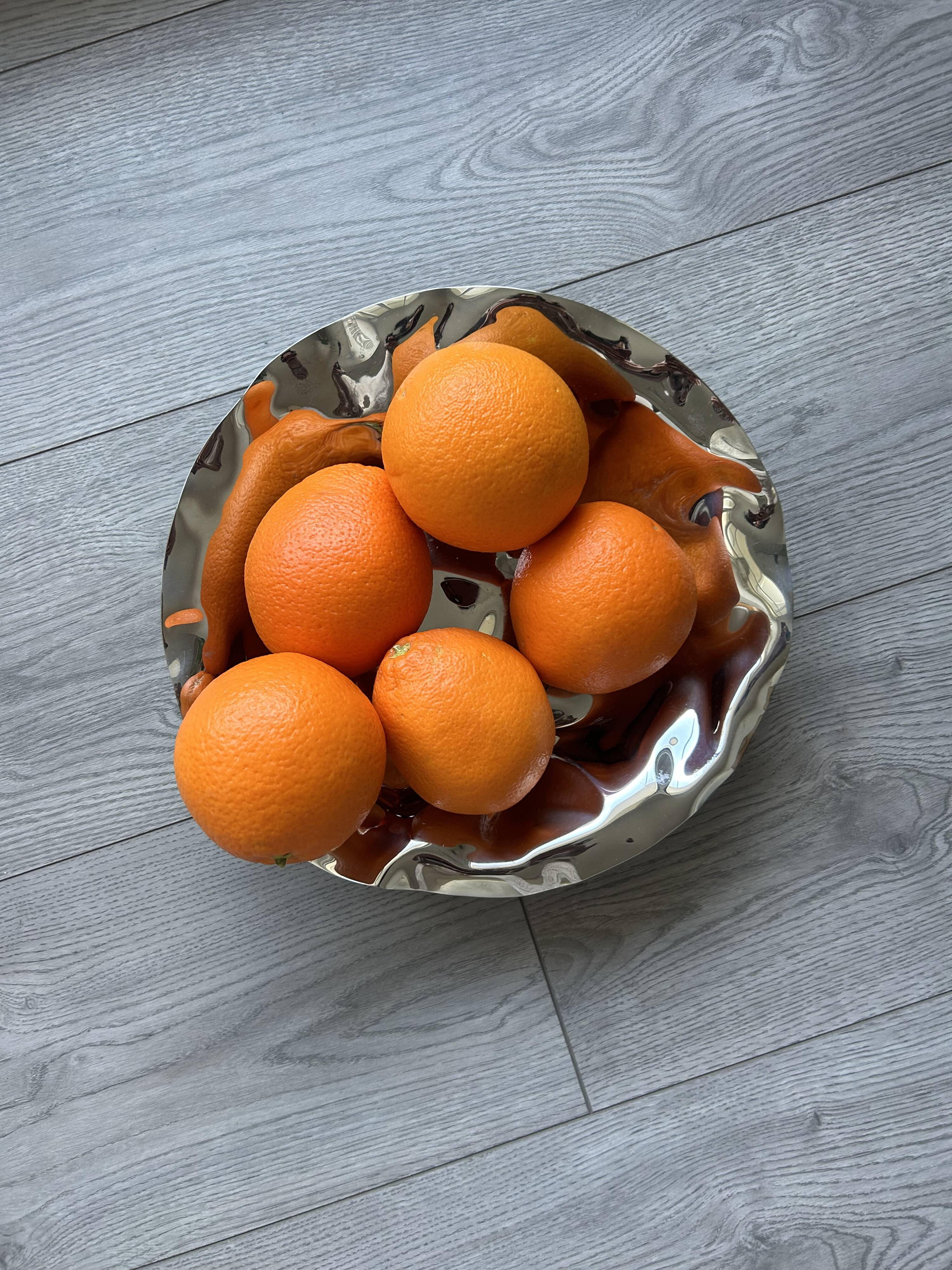 Stainless steel fruit basket / salad bowl - Alessi (Sarrià basket)
