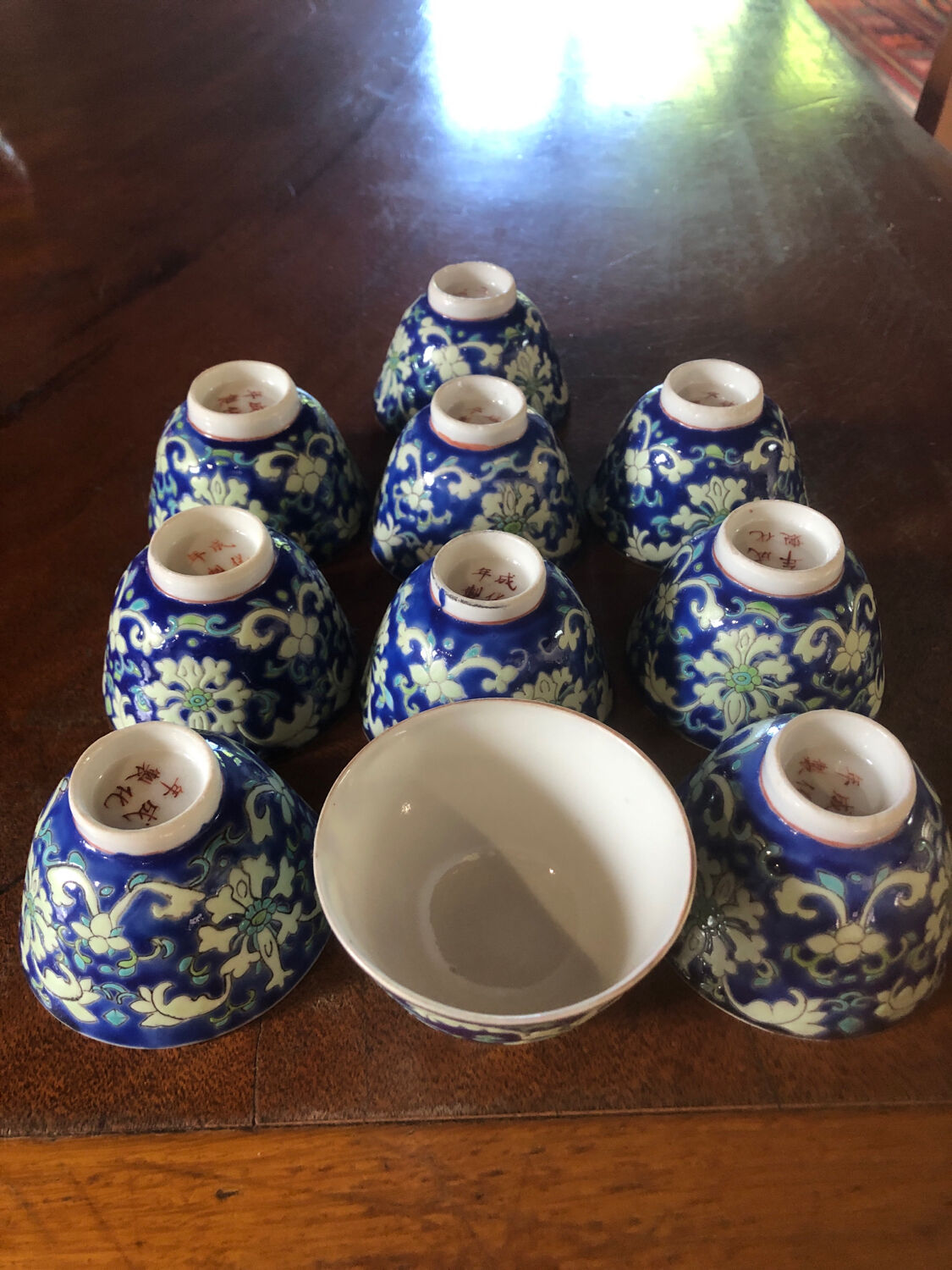 Small cloisonné enamel Chinese bowls