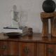 Antique baroque oak commode from the late 18th century with cabriole legs.