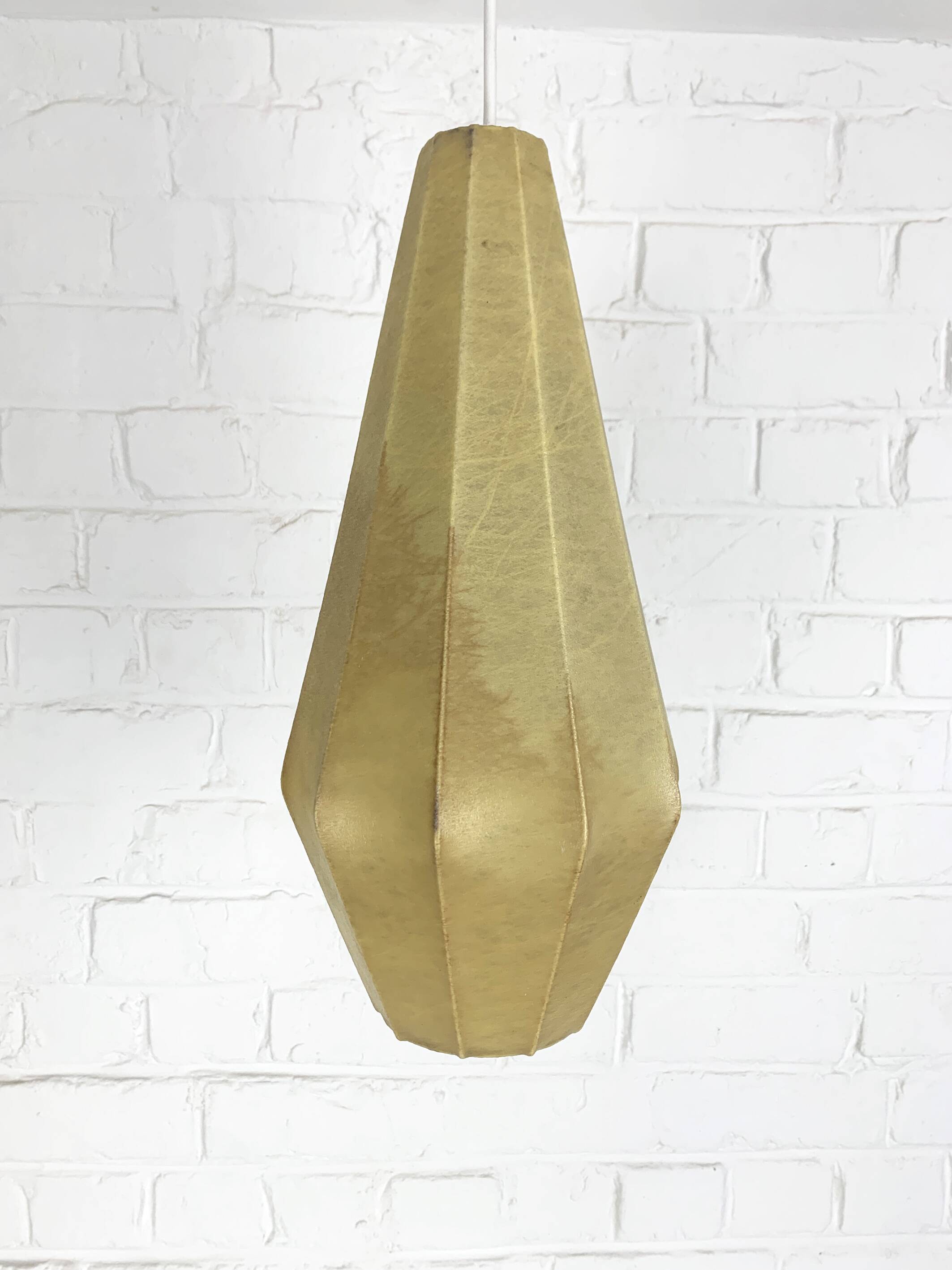 Oblong Cocoon pendant light, Friedel Wauer for Goldkant Leuchten, 1960s