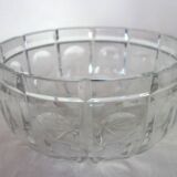Vintage Bohemian cut crystal salad bowl and cutlery