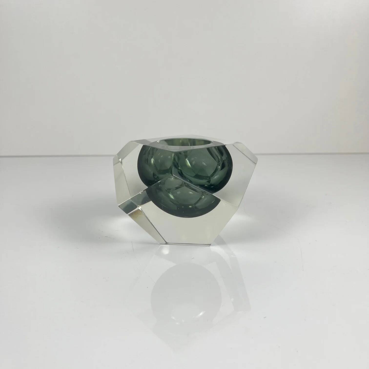 Cendrier / vide poche Sommerso en verre de Murano, forme diamant, Italie, 1970