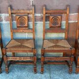 4 chaises basque en chêne