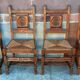 4 Basque oak chairs