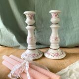 Pair of porcelain candlesticks from Paris