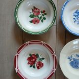 8 assiettes creuses anciennes dépareillées