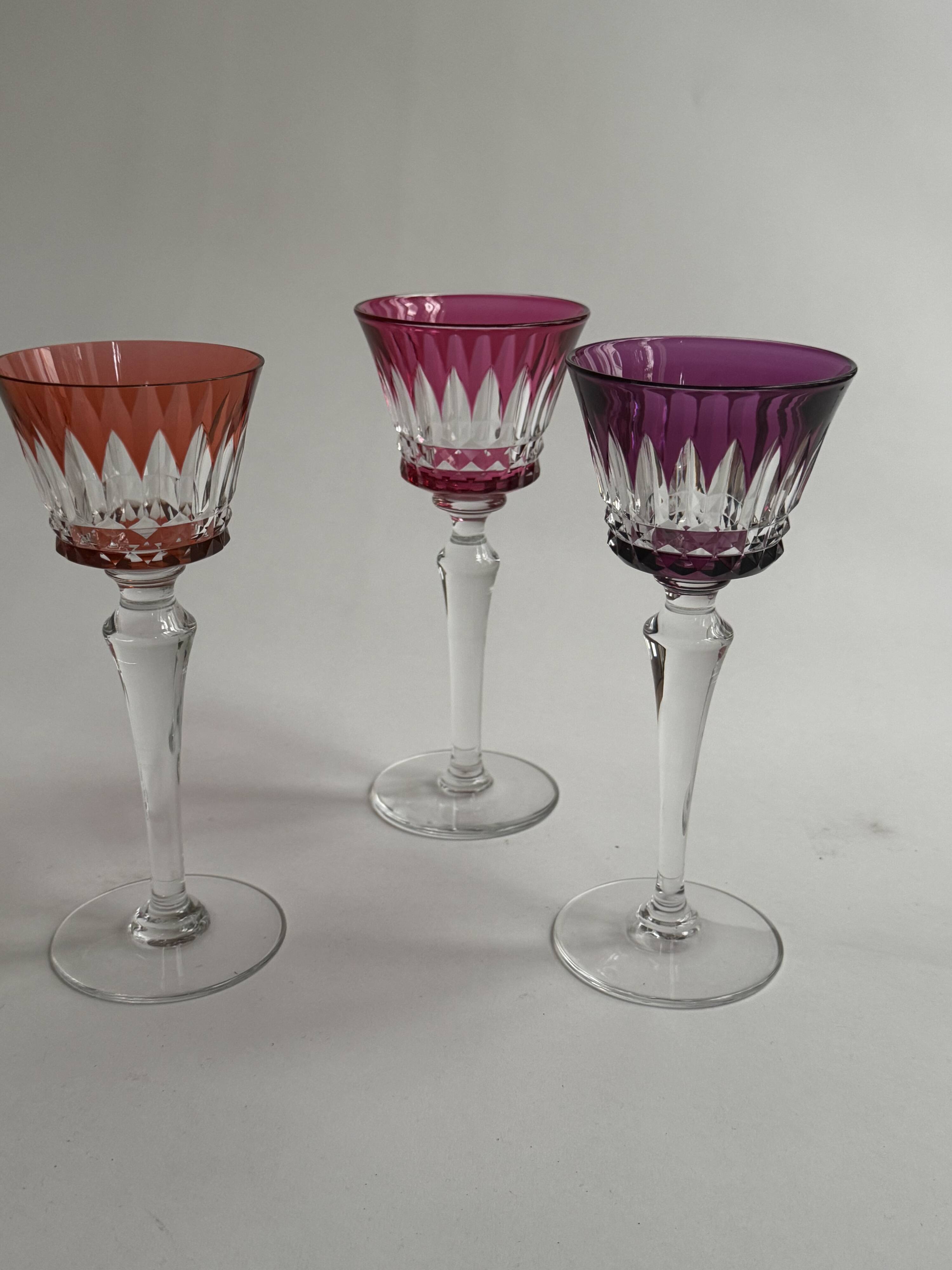 10 Rhine glasses in Baccarat crystal, Piccadilly model.
