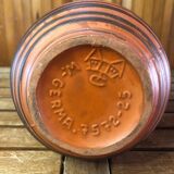 Old brown & orange ceramic pitcher vase w. germany vintage #a470