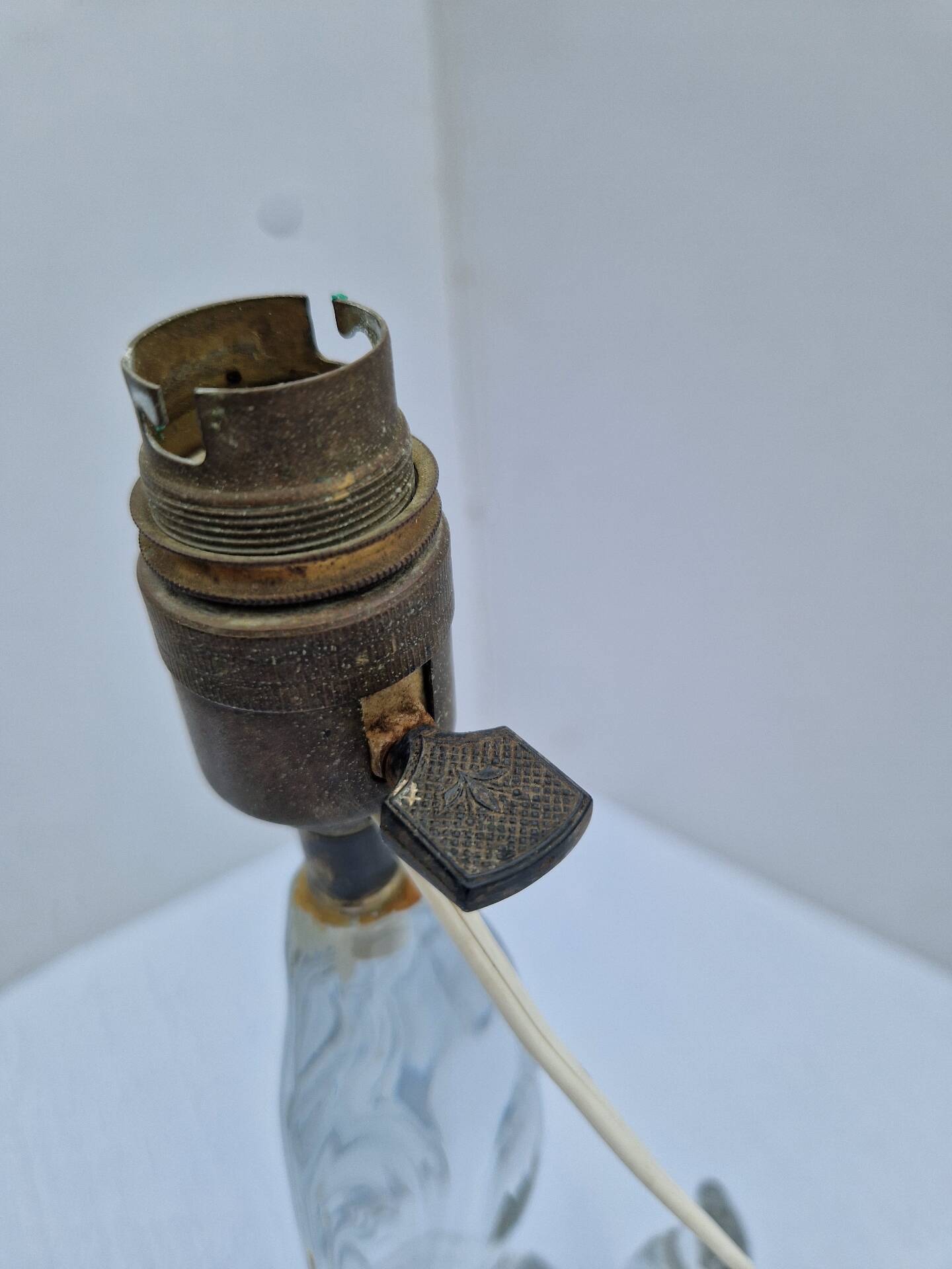 Lamp Base Swan Neck Signed Daum