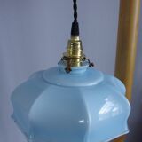 Hanging lamp in blue opaline