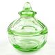 Art Deco bonbonniere, green crystal, Moser, Czechoslovakia, 1930s