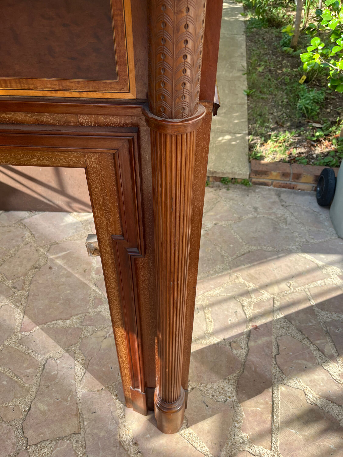 Wooden fireplace mantle