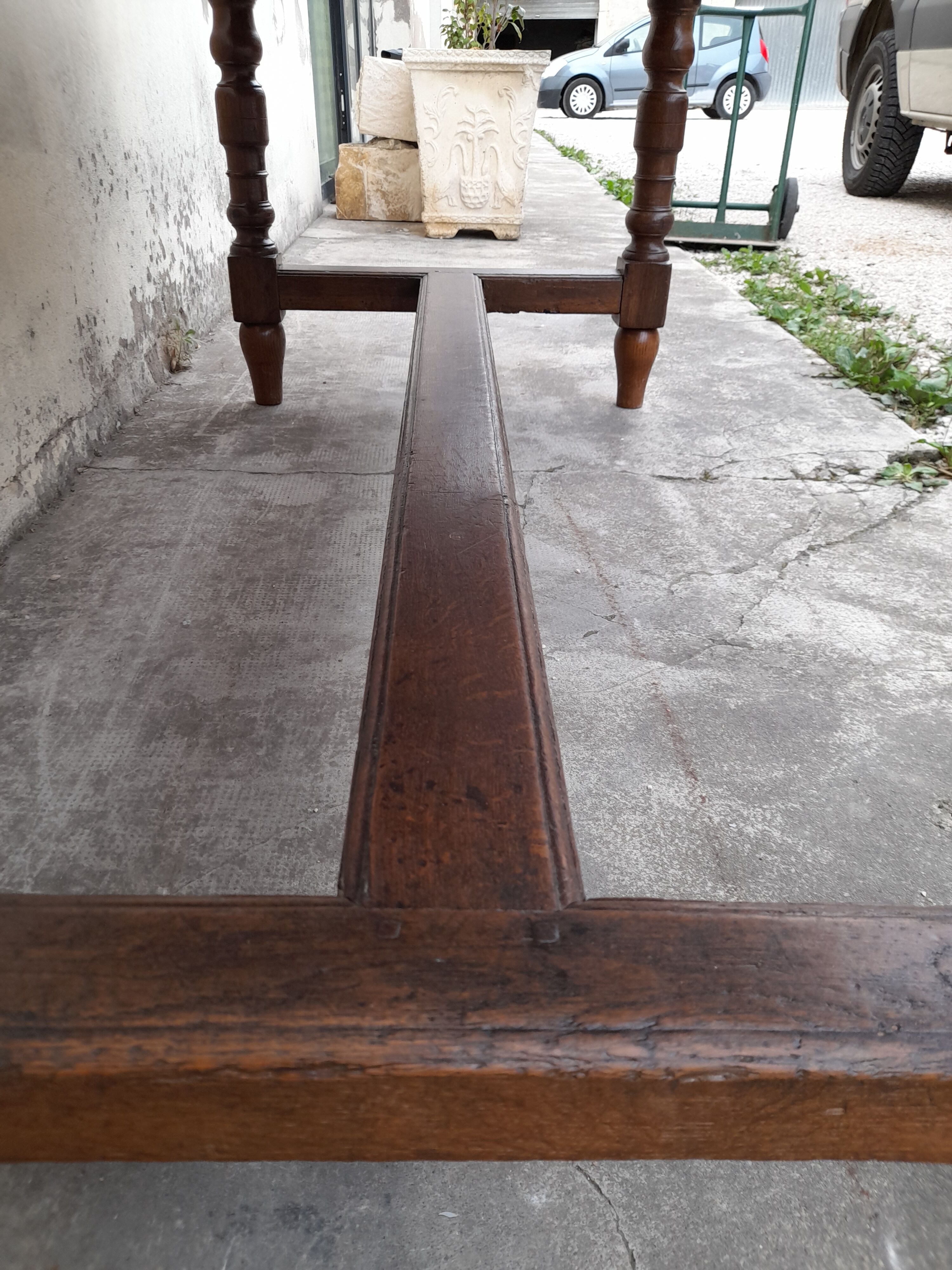 Rustic oak farmhouse table 19th -1m59