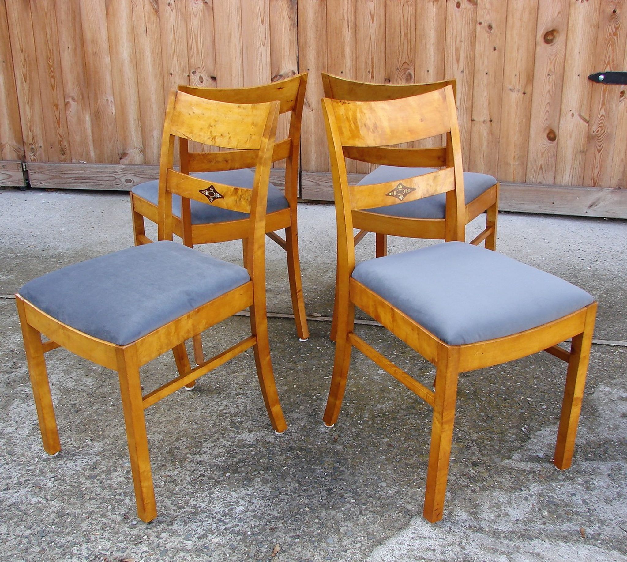 Set of 4 art deco chairs, 1940s
