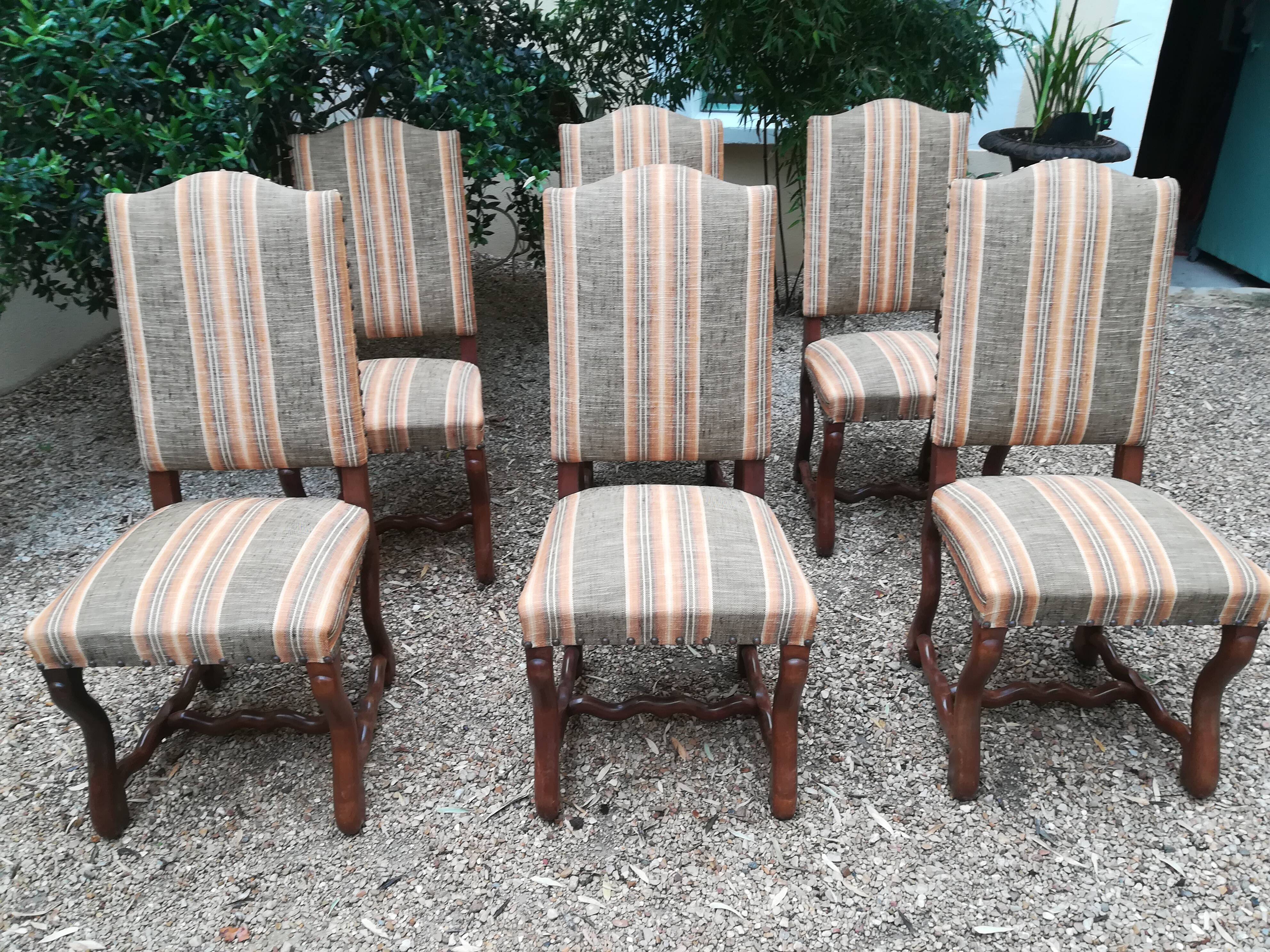 Lot of 6 sheep bone chairs