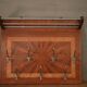 Art Deco marquetry and aluminum wall coat rack