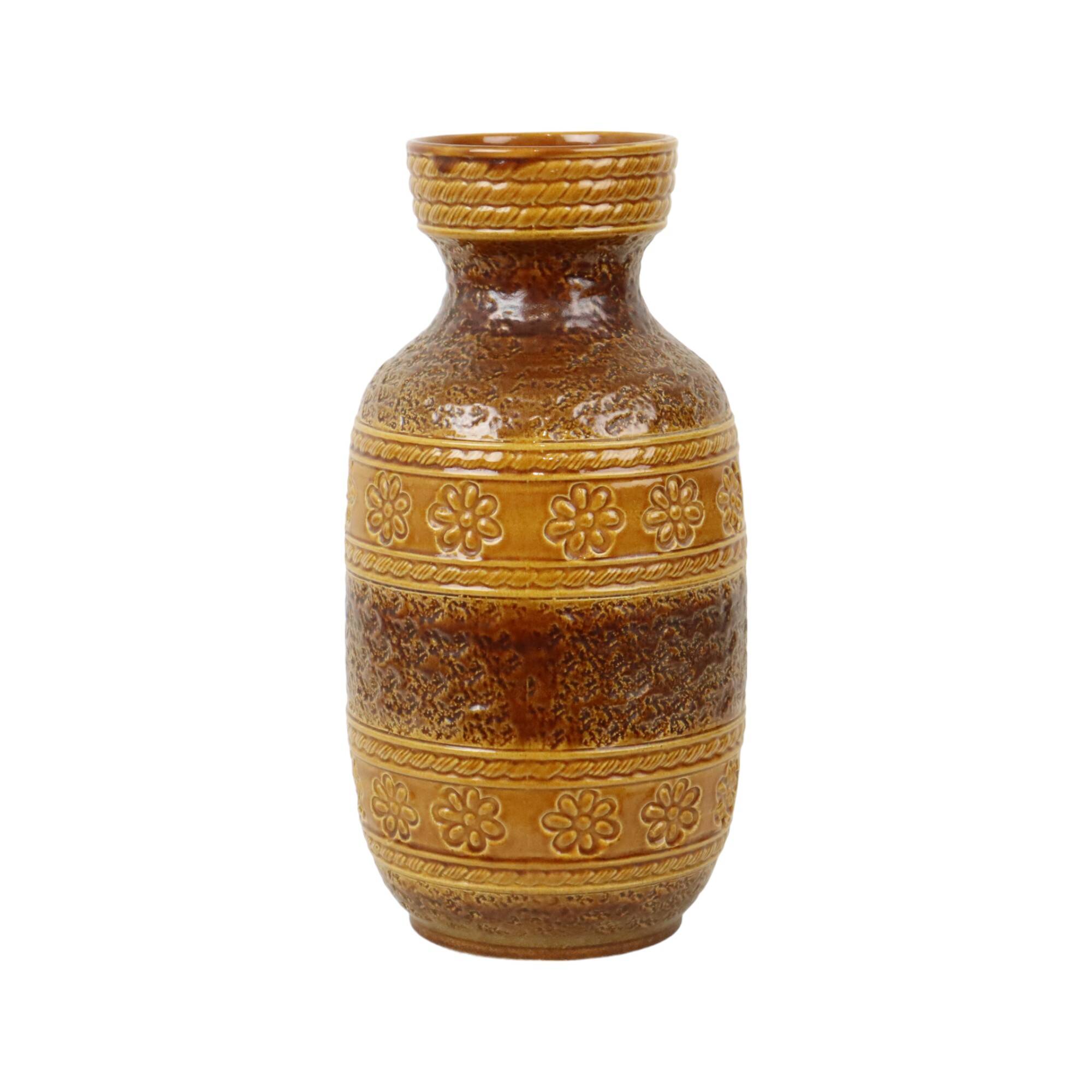 Vintage Bay Vase West Germany Ceramic Flowers 661-40