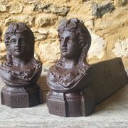 Paire de chenets en fonte XIXème