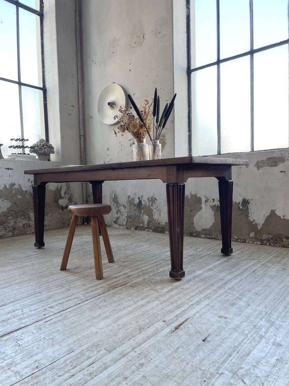 Solid oak farmhouse table 185cm