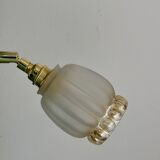 Vintage tulip wall light in frosted and amber glass