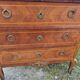 Louis XV, Louis XVI transitional style chest of drawers in marble and wood marquetry