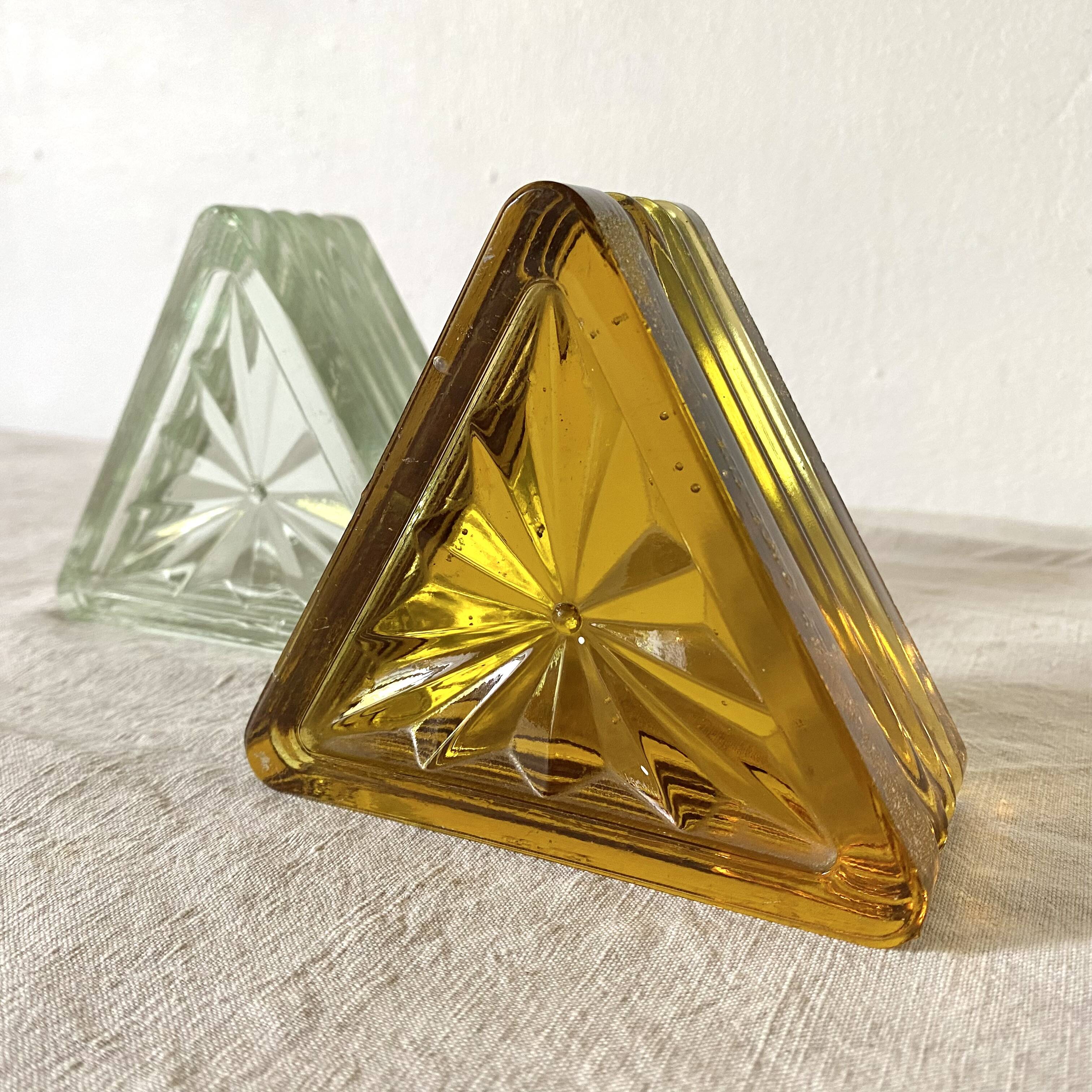 Pair of art deco glass bookends