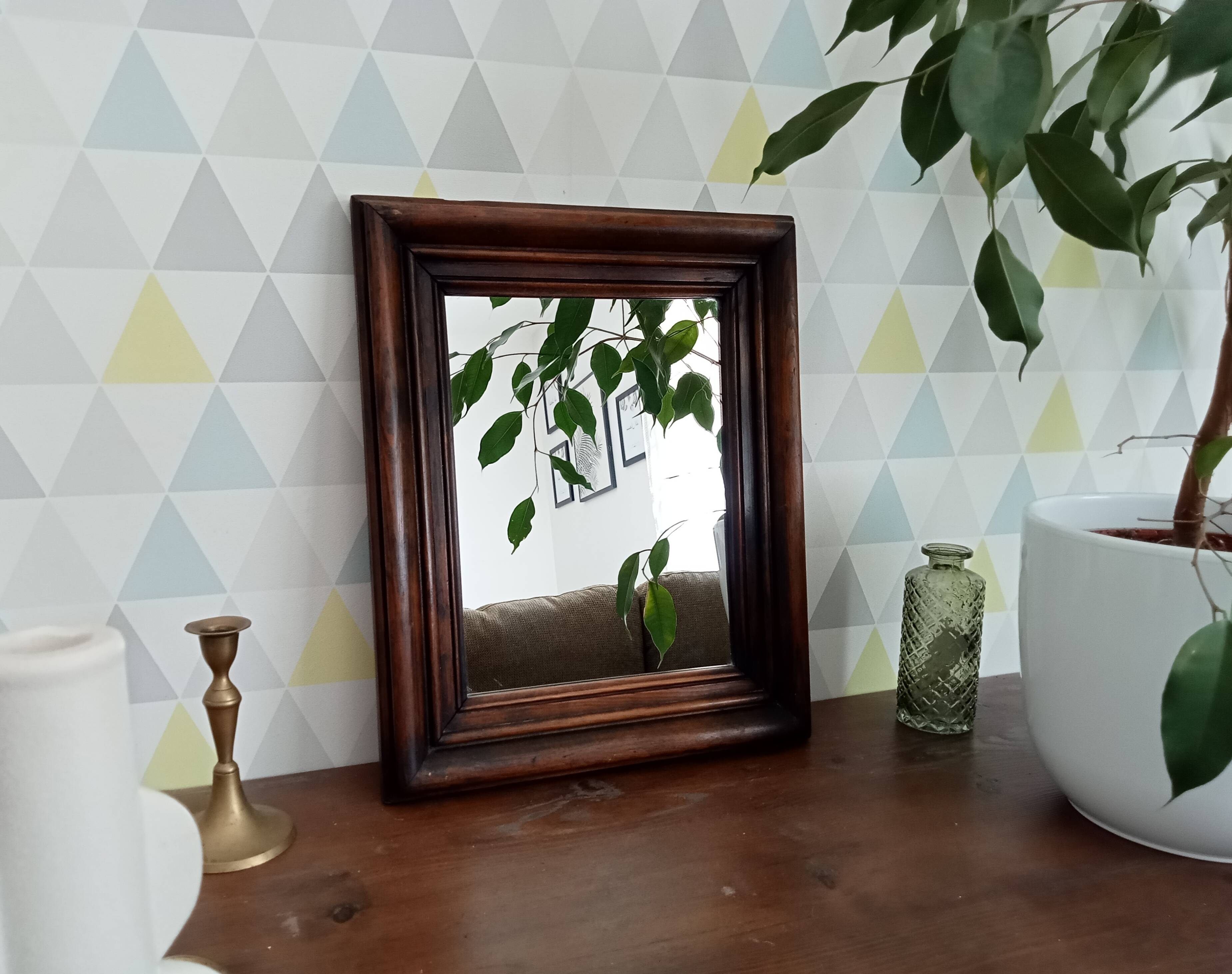 Antique wooden mirror