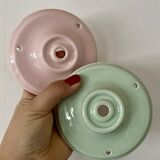 Vintage lampshade pendant light in pink opaline