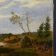 Ancien tableau ecole française pastorale bateau