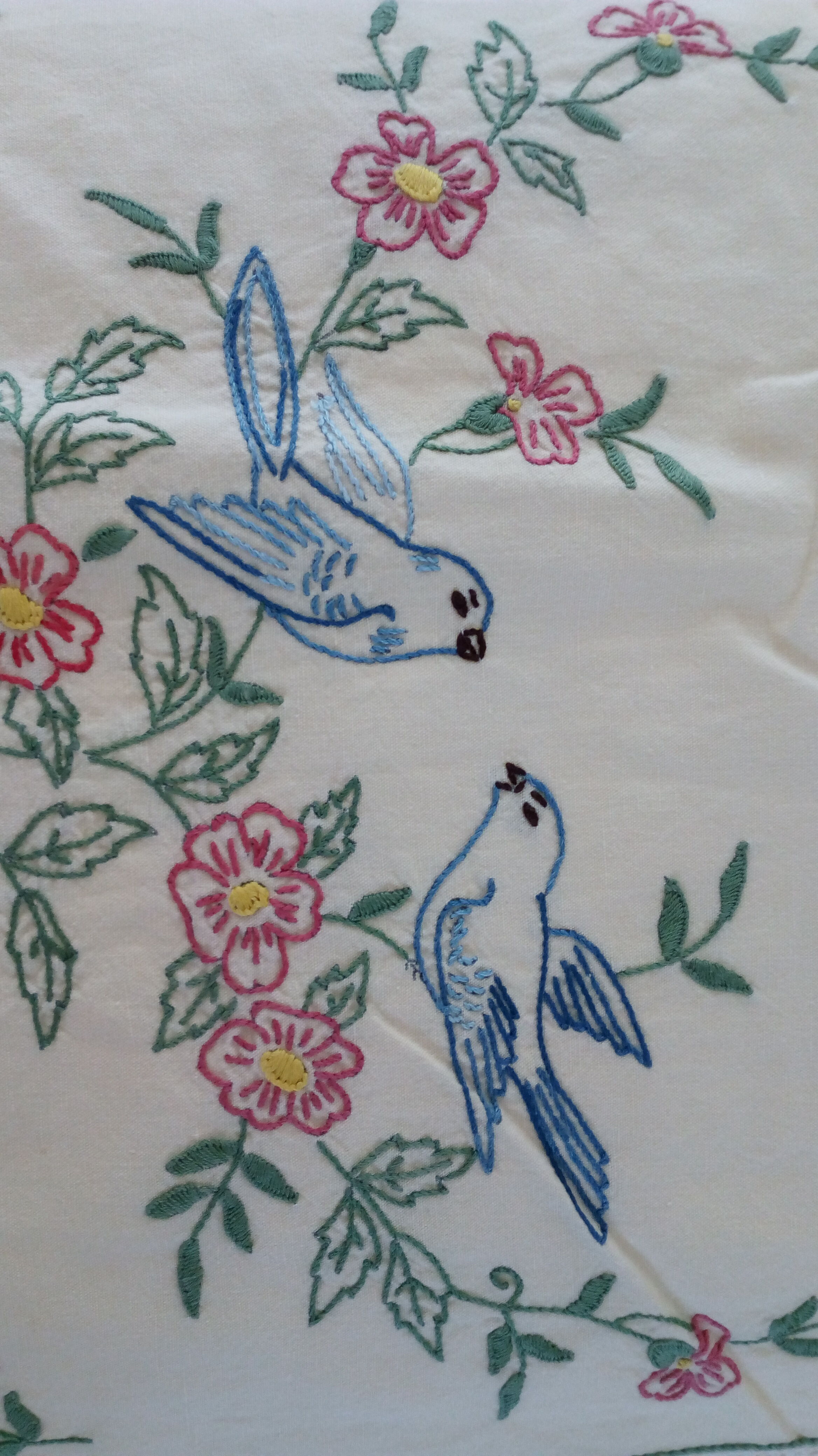 Embroidered table path