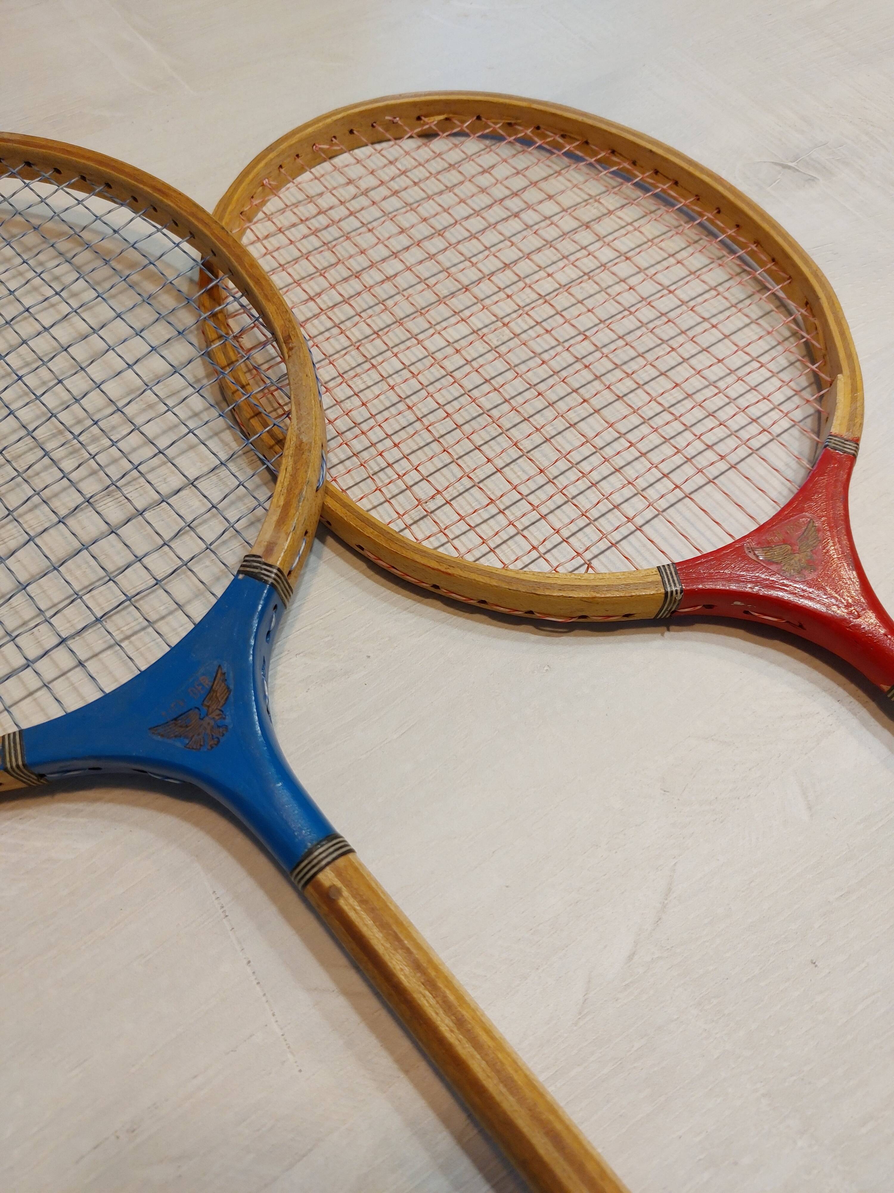 Vintage wooden badminton rackets