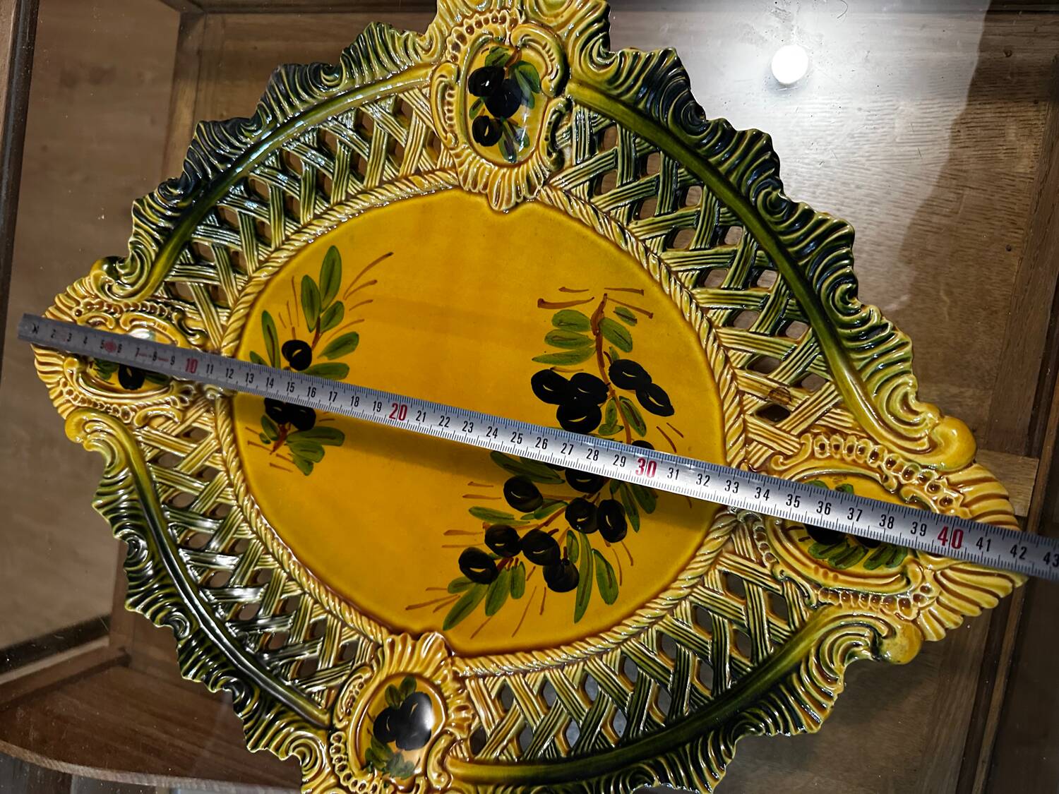 Ceramic plate Vallauris - Pierced decoration Olives - 1950s