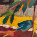 Painting of a child playing in summer, 20th century