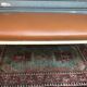 Lather bench and pedestal wood patina beige Louis XVI style