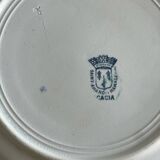 9 mismatched blue ironstone plates