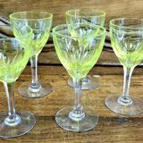 Service of 5 aperitif wine glasses in uraline