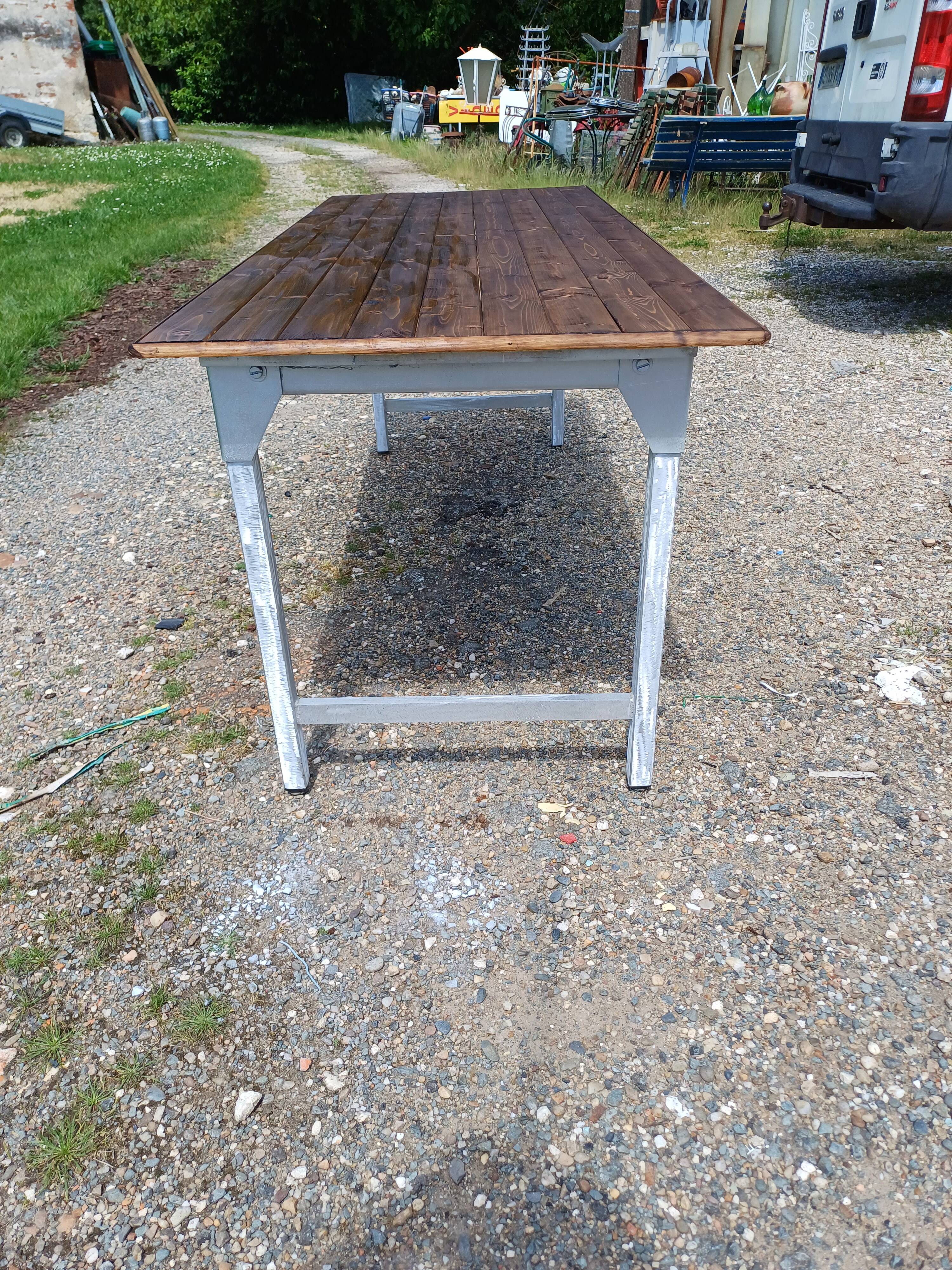 Table Insutrielle en Aluminium et Bois