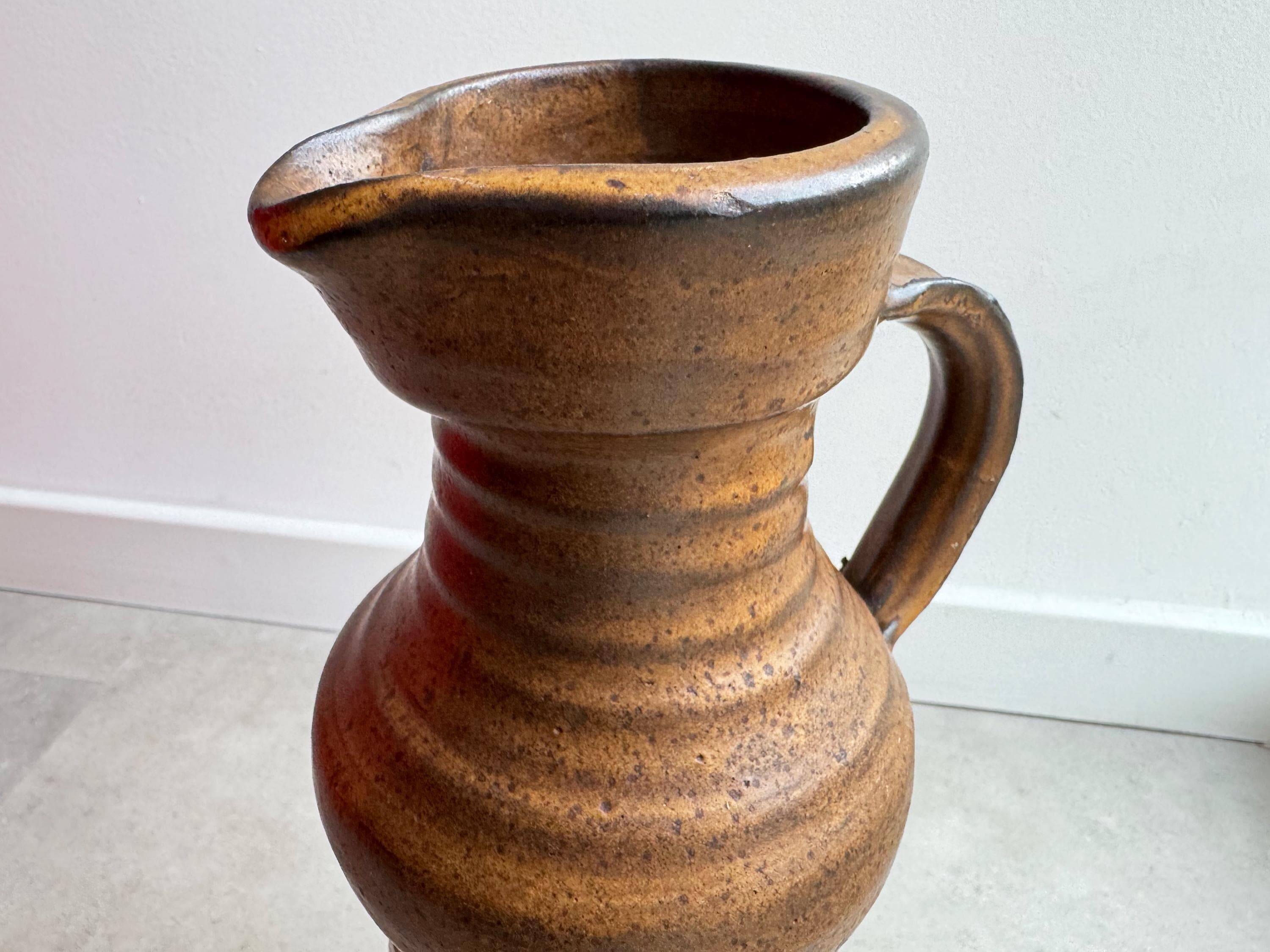 Vase en céramique vintage marron XXL Jan de Graaf