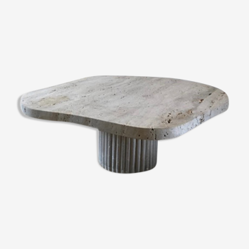 Athena irregular coffee table in natural travertine