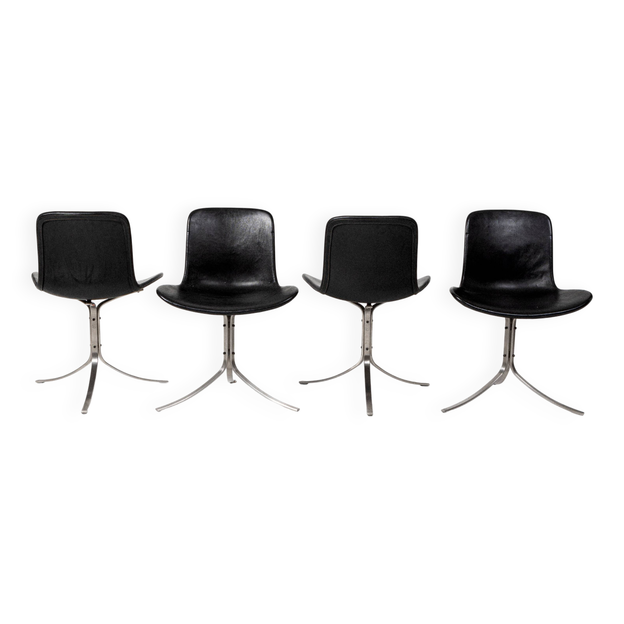 Set of 4 Pk9 chairs, Poul Kjaerholm, 1960s