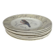 7 assiettes anciennes à décor d’oiseaux