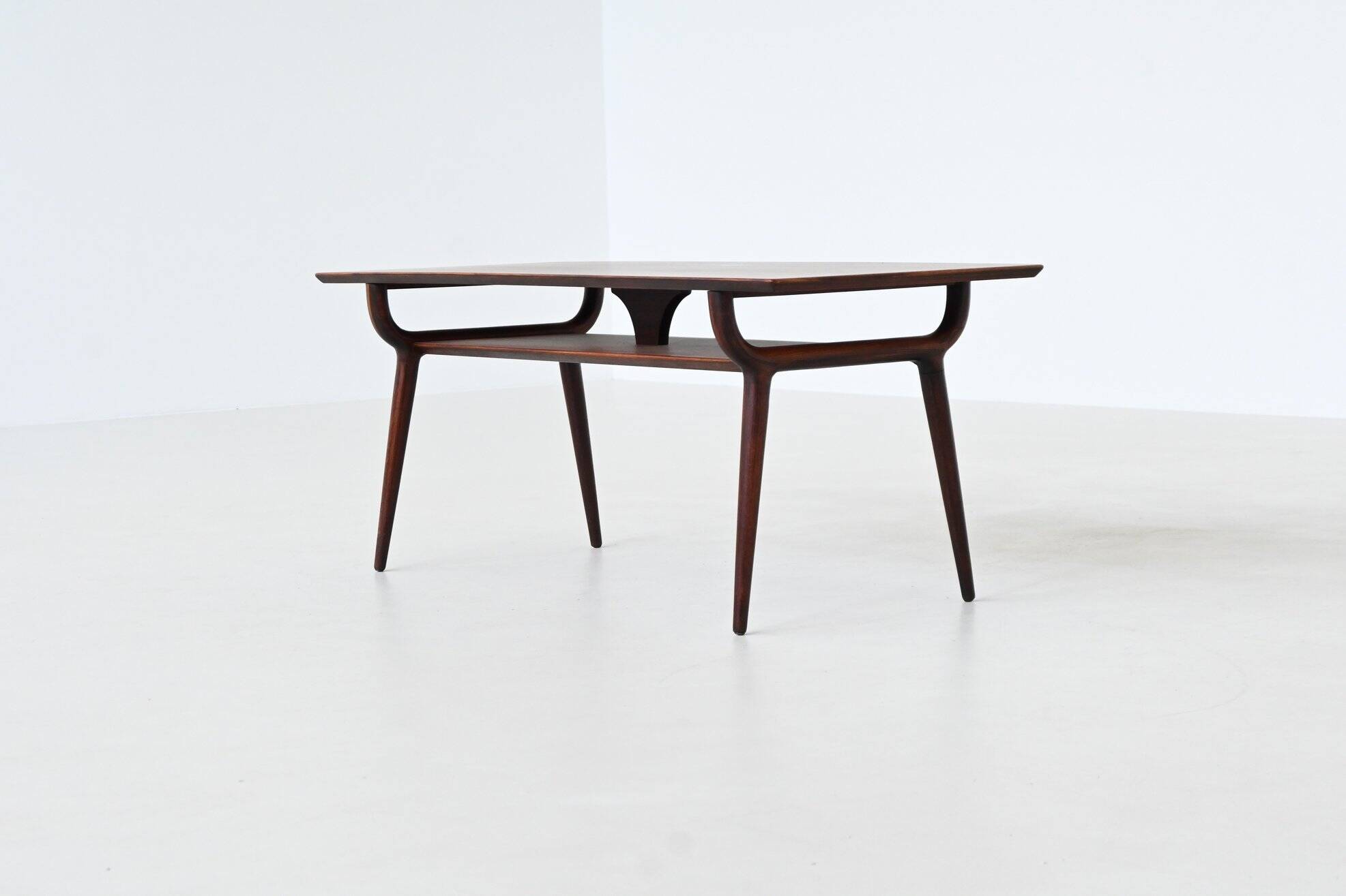 Gunni Omann sculptural coffee table rosewood Omann Jun Denmark 1958