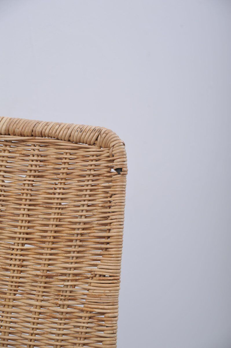 Vintage rattan chairs with table, 1950s, set of 3